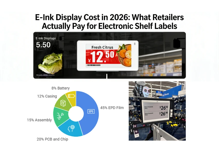 E-Inktdisplaykosten yn 2026: wat retailers eins betelje foar elektroanyske pl...