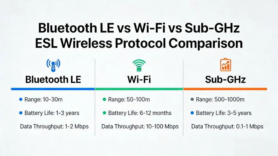 Bluetooth vs Wi-Fi vs Sub-GHz Elektroanysk plankelabel